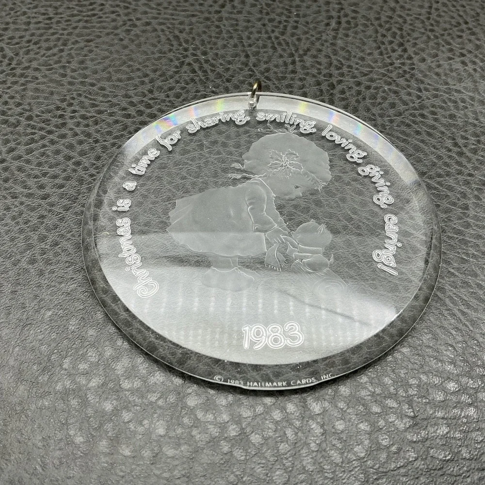 Vintage 1983 Hallmark Cute Acrylic Ornament Holiday Highlights Keepsake USA